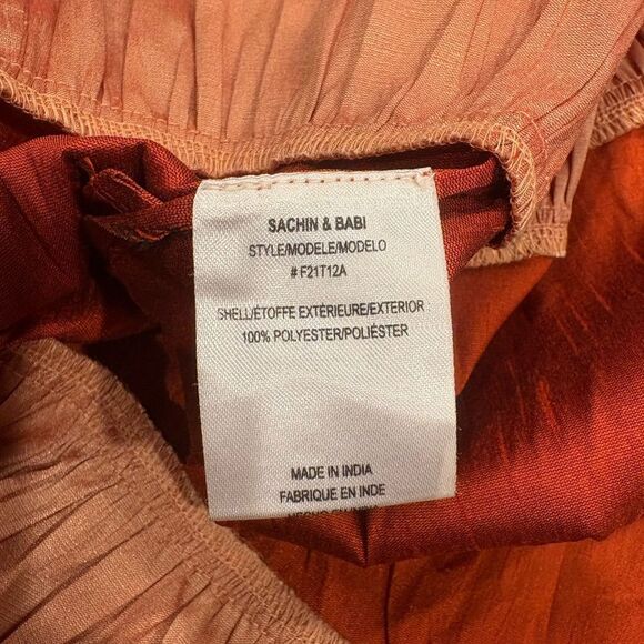 Anthropologie Savin + Babi Red Flouncy Colorblock Bow Blouse top women’s Small - Picture 10 of 10